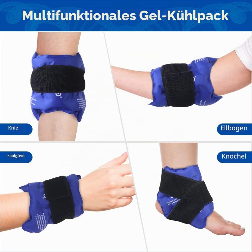 Pachet 2× Compresă Gheață pentru Gleznă – Gel Reutilizabil, Terapie Rece/Calda, Anti‑Umflare, Entorse & Tendinită – NEWGO