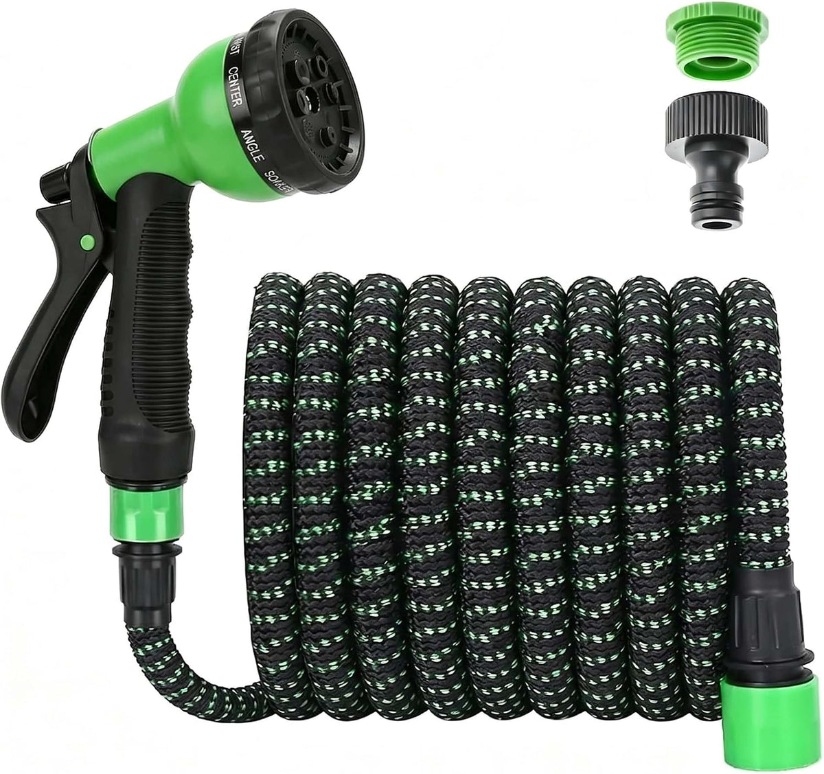 Furtun de Grădină Extensibil 15 m (50 ft) – 7 Funcții, Anti‑Noduri, ABS Rezistent, Conector Universal – XIBALOM