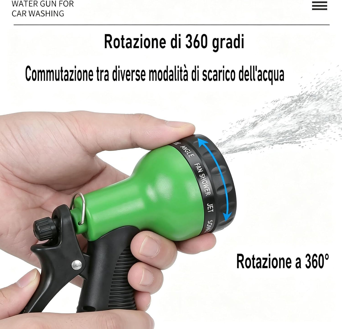 Furtun de Grădină Extensibil 15 m (50 ft) – 7 Funcții, Anti‑Noduri, ABS Rezistent, Conector Universal – XIBALOM