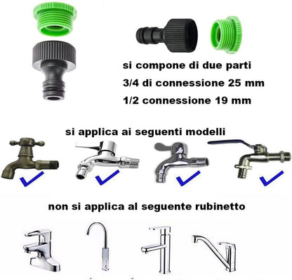 Furtun de Grădină Extensibil 15 m (50 ft) – 7 Funcții, Anti‑Noduri, ABS Rezistent, Conector Universal – XIBALOM