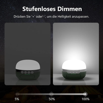 Lanternă LED Camping RGB, Baterie 8400mAh, Reîncărcabilă USB-C, Dimmer Continuu, Magnet Puternic, Impermeabilă