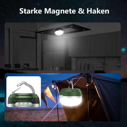 Lanternă LED Camping RGB, Baterie 8400mAh, Reîncărcabilă USB-C, Dimmer Continuu, Magnet Puternic, Impermeabilă