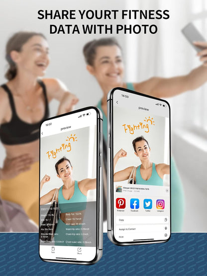 Ruletă Inteligentă pentru Măsurarea Corpului cu Bluetooth, Ecran LCD, Aplicație Mobilă, 150 cm