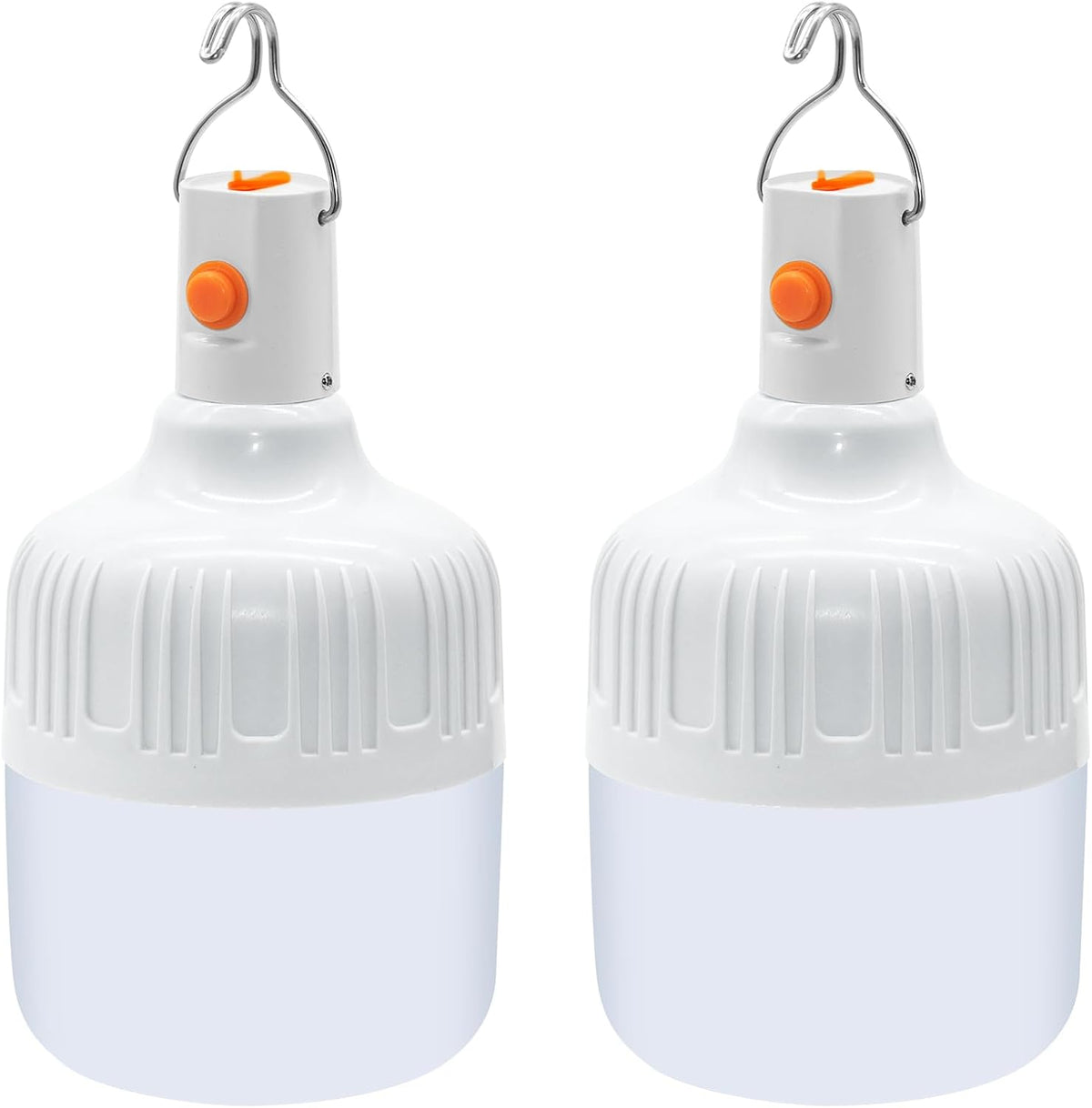 Lanternă LED Reîncărcabilă pentru Camping, Set 2 Bucăți, 3 Moduri de Iluminare, Cârlig Suspendare, Rezistentă la Apă
