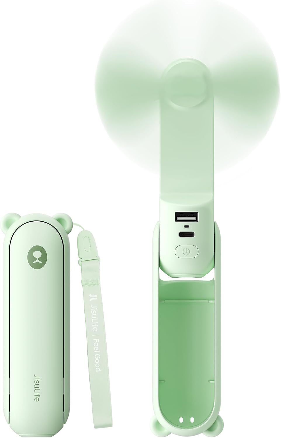 Ventilator Portabil 3 în 1 Reîncărcabil USB, Power Bank și Lanternă LED, Autonomie până la 19 Ore, Design Compact Pliabil
