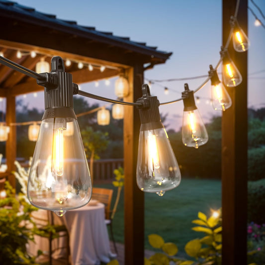 Ghirlandă luminoasă de exterior – 15,2 m, 25+2 becuri LED ST38, IP65, lumină caldă 2700K
