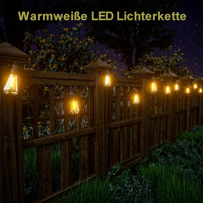 Ghirlandă luminoasă de exterior – 15,2 m, 25+2 becuri LED ST38, IP65, lumină caldă 2700K