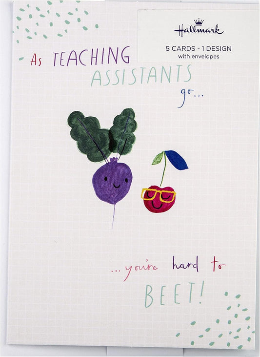 Set 5 Felicitări Hallmark – „Thank You” pentru Asistenți Educaționali / Profesori – Design Drăguț, cu Plicuri Incluse
