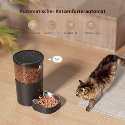 Hrănitor Automat pentru Pisici și Câini IMIPAW – 3L, Control prin Aplicație, WiFi 5G/2.4G, 1–10 Mese/zi