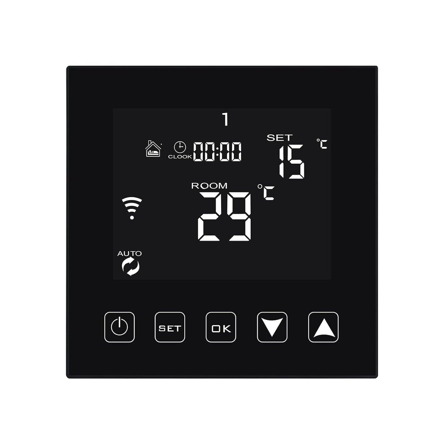 Termostat Smart WiFi KETOTEK KTF0163C – Compatibil Alexa & Google Home, Programabil 7 Zile, Control prin Tuya/Smart Life (Negru)