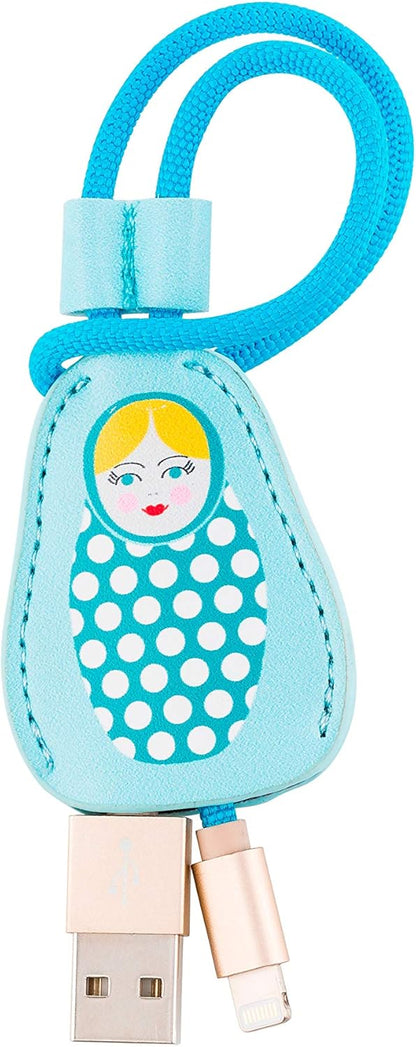 Cablu USB–Lightning Dodo & Cath, Anti‑Încâlcire, 38.5 cm, MFI Certified – Design Russian Doll