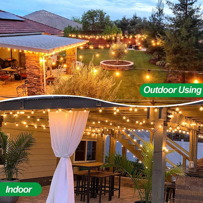 ✨ Ghirlandă Luminoasă LED Exterior 15 m – 17+2 Becuri, IP44, Rezistentă la Intemperii