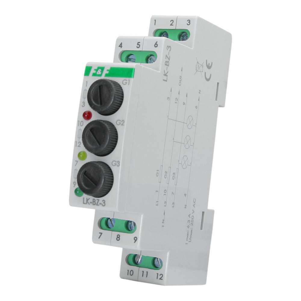 Indicator de Tensiune Trifazat F&F LK‑BZ‑3K, 3×230V AC, Montaj pe Șină DIN, IP20