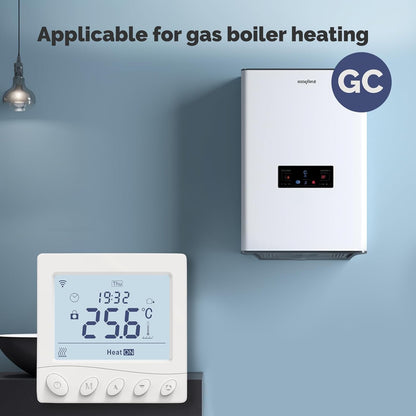 🌡️ Termostat Smart WiFi MOES pentru Centrale pe Apă/Gaz – Control Inteligent, Programare 7 Zile, Compatibil Alexa & Google Home