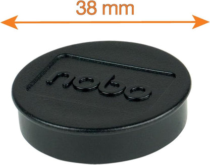 Set 4 magneți pentru whiteboard – Nobo, 38 mm, negru – Putere mare de prindere
