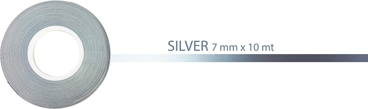 Bandă decorativă auto Quattroerre – Argintiu, 7 mm x 10 m