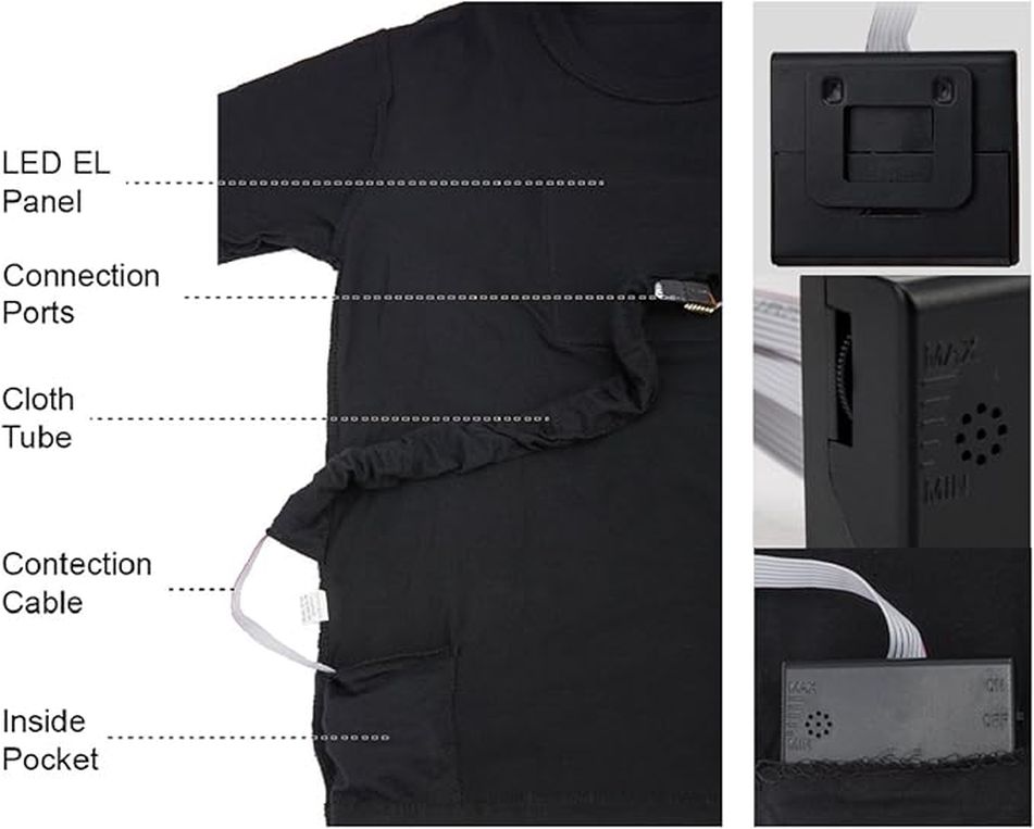 Tricou LED cu Egalizator Sonor – Efect WOW la orice petrecere, concert sau eveniment!