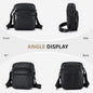 SPAHER – Geantă Bărbați din Piele Naturală | Crossbody Retro, 17 × 8 × 20 cm, Negru