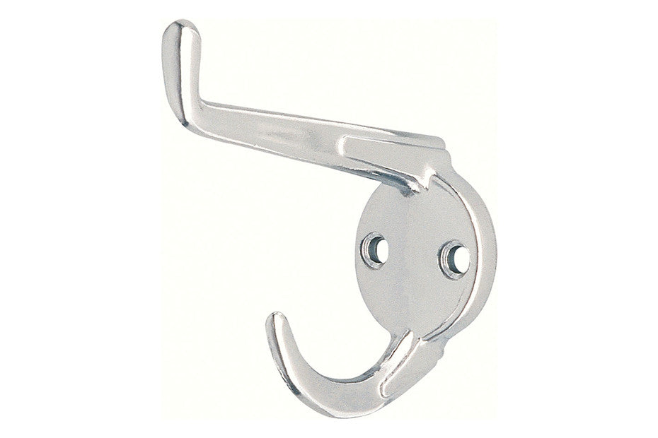 Cârlig pentru haine SIRO 748/ZN1 – Model Epsilon, 72 × 32 mm, zinc turnat, finisaj crom lucios