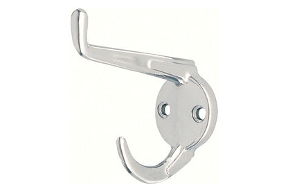 Cârlig pentru haine SIRO 748/ZN1 – Model Epsilon, 72 × 32 mm, zinc turnat, finisaj crom lucios