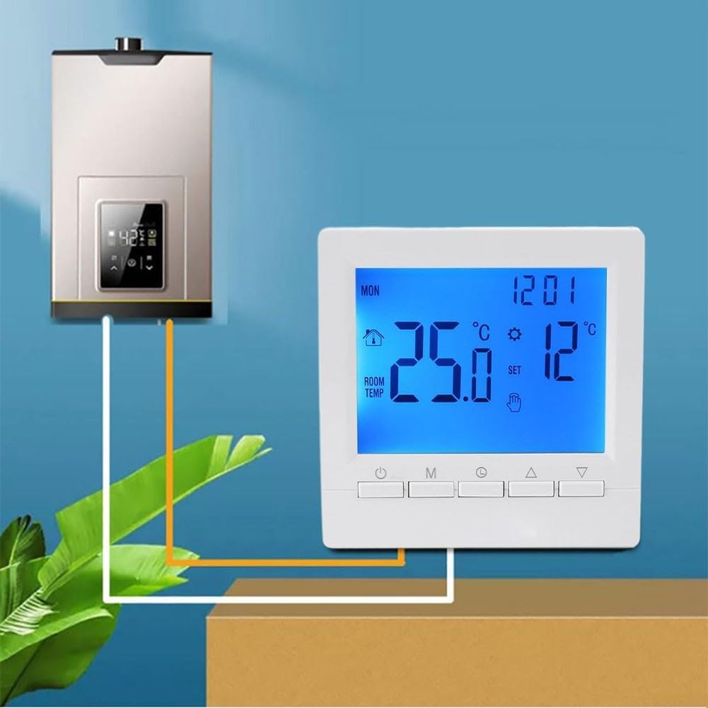 Termostat digital programabil SPORTARC – pentru centrală pe gaz, alimentare pe baterii, afișaj LCD, montaj pe perete
