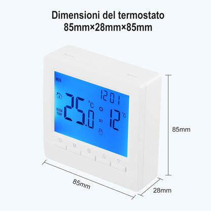 Termostat digital programabil SPORTARC – pentru centrală pe gaz, alimentare pe baterii, afișaj LCD, montaj pe perete