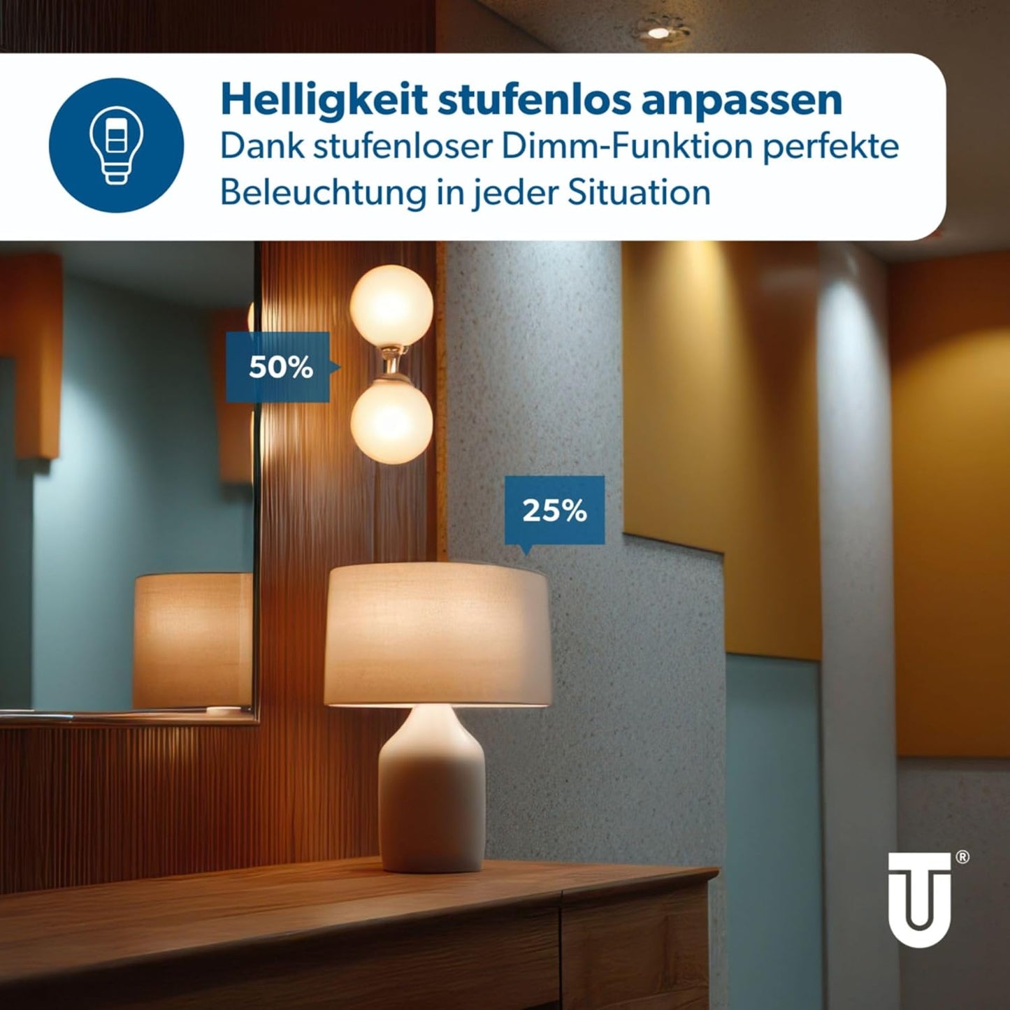 Bec Inteligent UNITEC WiFi LED E27, RGB+CCT, 10W, Dimmabil, Control prin App & Voice