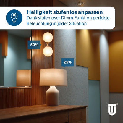 Bec Inteligent UNITEC WiFi LED E27, RGB+CCT, 10W, Dimmabil, Control prin App & Voice