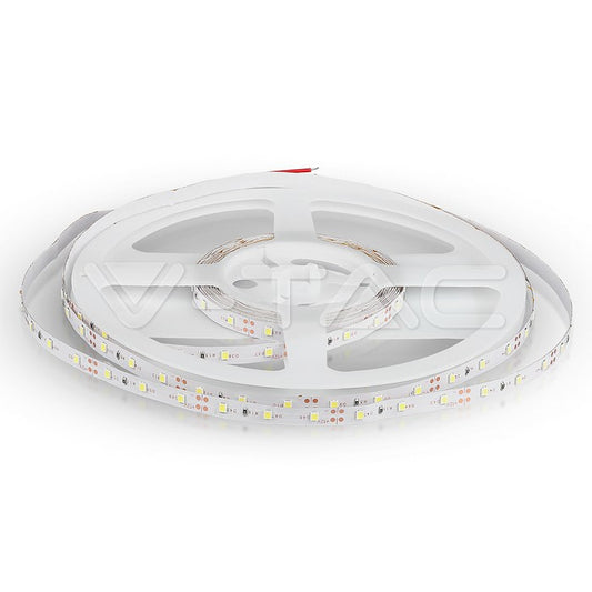 Bandă LED V‑TAC SMD 3528, 60 LED/m, 4000K Alb Natural, IP65, 12V – Impermeabilă, 3.6W/m