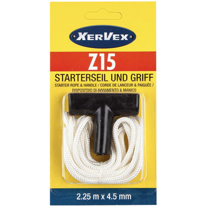 Xervex Starterseil Z15 – Sfoară Pornire Împletită cu Mâner, 2.2 m, 4.5 mm – Universal pentru motoare cu pornire prin rotație
