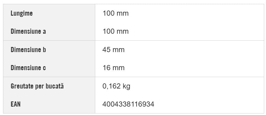 Zăvor metalic universal Alberts, 100×45 mm, oțel inoxidabil – pentru uși, porți și anexe